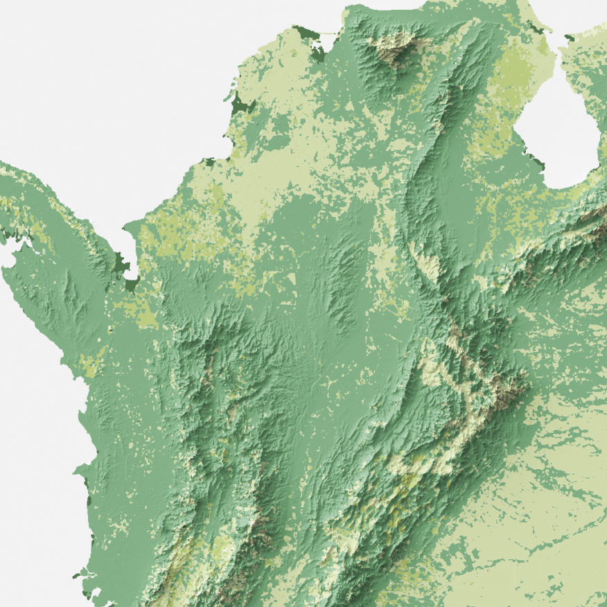 colombia terrain map